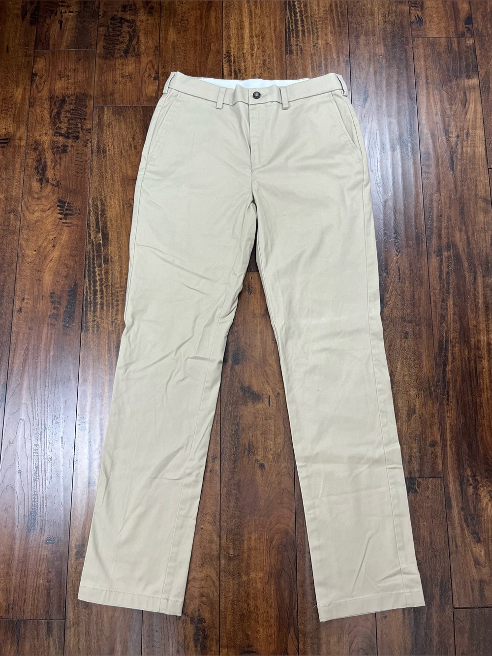 George Straight Leg Beige Flat Front Chino Dress Pants Men’s Size 32x34.